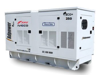 مولد ديزل 250 k.v.a – تبريد مائي، 400 فولت، بغطاء صامت ومفتوح