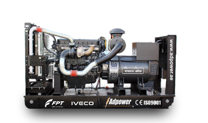 مولد ديزل 500 k.v.a – تبريد مائي، 400 فولت، بغطاء صامت ومفتوح