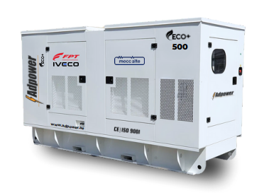 مولد ديزل 500 k.v.a – تبريد مائي، 400 فولت، بغطاء صامت ومفتوح