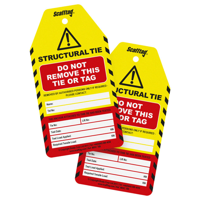 Structural Tie Test Tag
