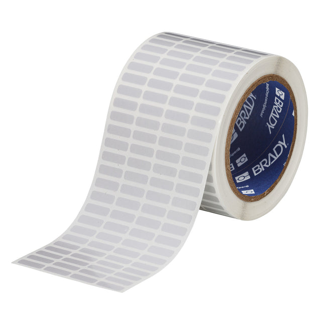 76 mm Core Satin Silver Polyester with Rubber Adhesive Labels