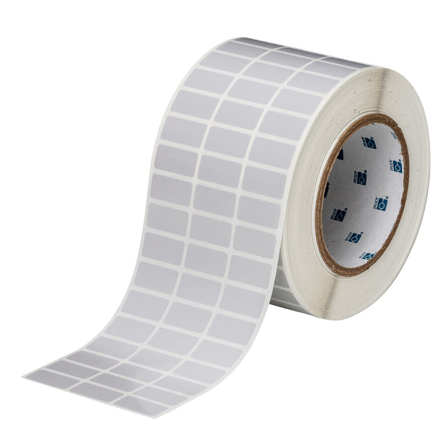 76 mm Core Satin Silver Polyester with Rubber Adhesive Labels