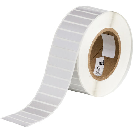 76 mm Core Satin Silver Polyester with Rubber Adhesive Labels