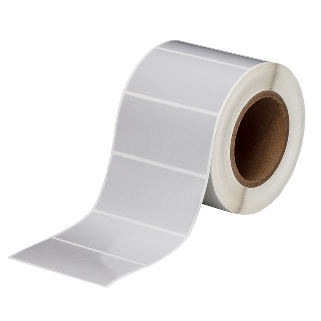 76 mm Core Satin Silver Polyester with Acrylic Adhesive Labels