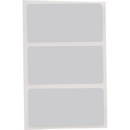 76 mm Core Satin Silver Polyester with Rubber Adhesive Labels