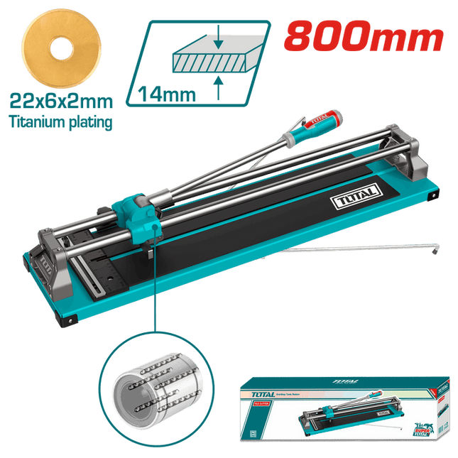 Total Tools Ceramic Tile Cutter 800mm Maximum Cutting Thickness 14mm THT578001