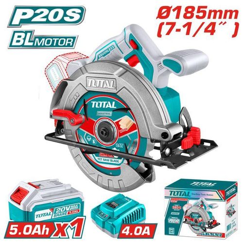 Total TSLI18513 20V 185mm Cordless Circular Saw Heavy Duty