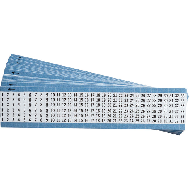 Consecutive Numbers Vinyl Film Wire Markers