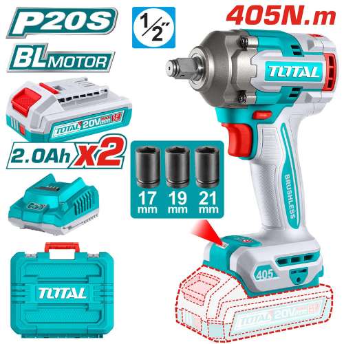 Total Tools 20V Cordless Impact Wrench TIWLI2045
