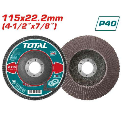 Total Tools Flap Disc 115mm P40 Aluminum Oxide