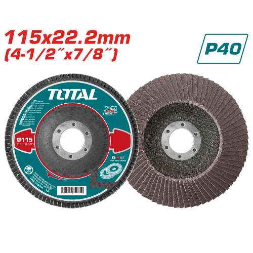 Total Tools Flap Disc 115mm P40 Aluminum Oxide