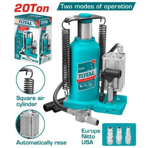 Total Tools Pneumatic Hydraulic Bottle Jack 20 Ton THT109206