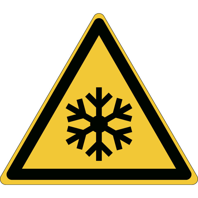 ISO Safety Sign  Warning Low temperature freezing conditions