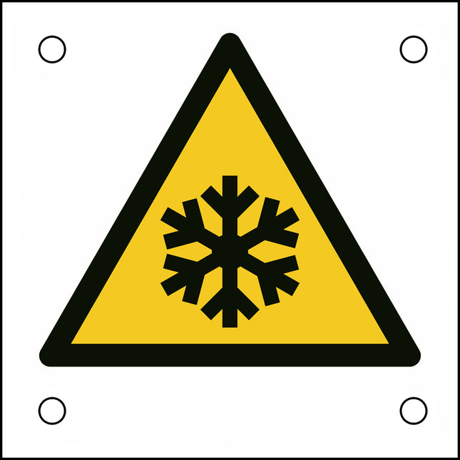 ISO Safety Sign  Warning Low temperature freezing conditions