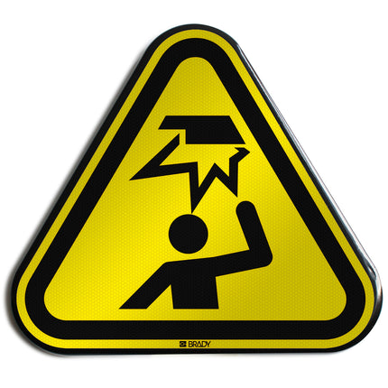 ISO Safety Sign  Warning Overhead obstacles