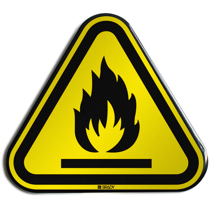 ISO Safety Sign  Warning Flammable materials