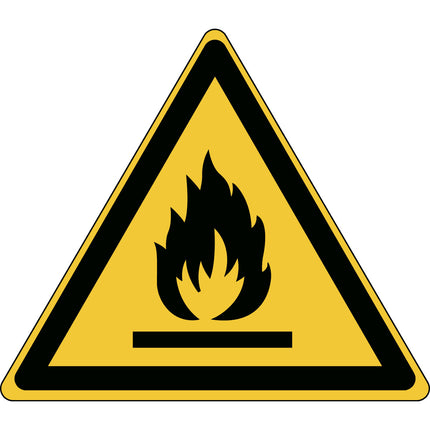 ISO Safety Sign  Warning Flammable materials