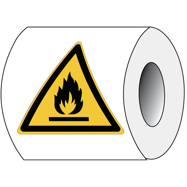 ISO Safety Sign  Warning Flammable materials