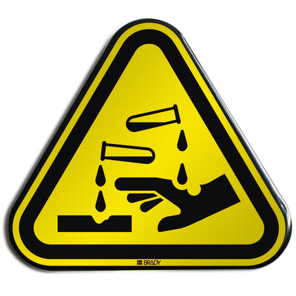 ISO Safety Sign  Warning Corrosive substance