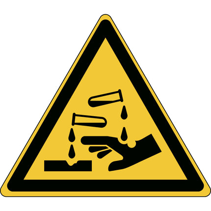 ISO Safety Sign  Warning Corrosive substance