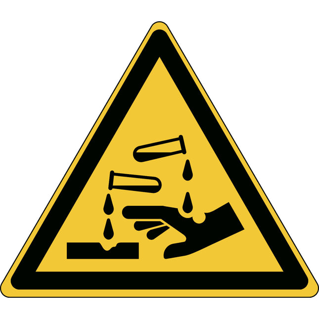 ISO Safety Sign  Warning Corrosive substance