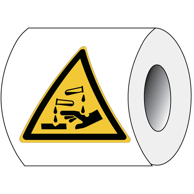 ISO Safety Sign  Warning Corrosive substance