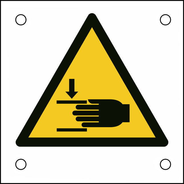 ISO Safety Sign  Warning Crushing of hands