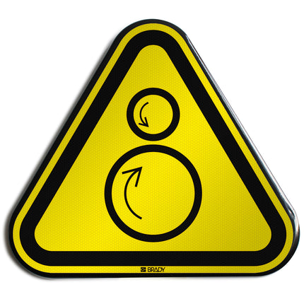ISO Safety Sign  Warning Counter rotating rollers