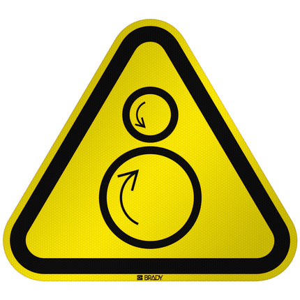 ISO Safety Sign  Warning Counter rotating rollers