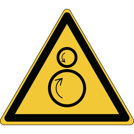 ISO Safety Sign  Warning Counter rotating rollers
