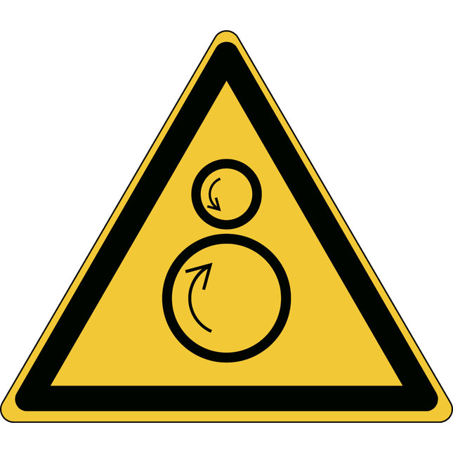 ISO Safety Sign  Warning Counter rotating rollers