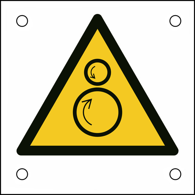 ISO Safety Sign  Warning Counter rotating rollers