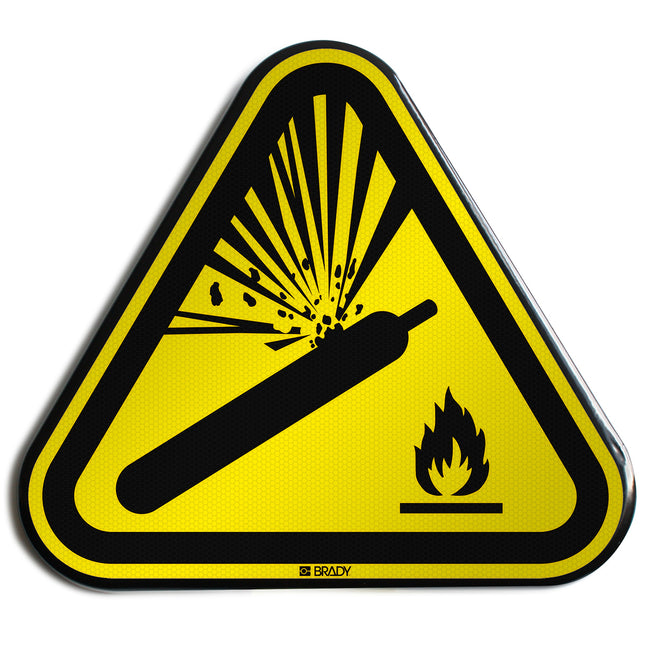 ISO Safety Sign  Warning Pressurized cylinder