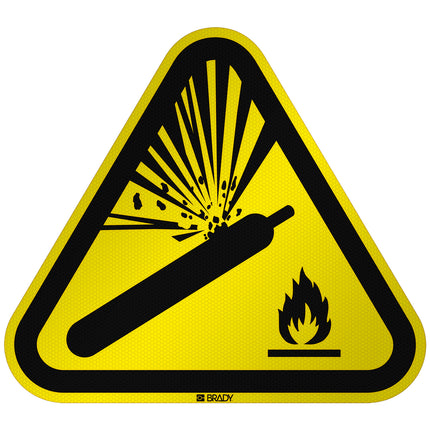 ISO Safety Sign  Warning Pressurized cylinder