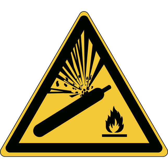 ISO Safety Sign  Warning Pressurized cylinder