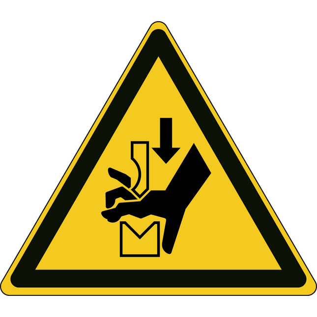 ISO Safety Sign  Hand crushing between press brake tool