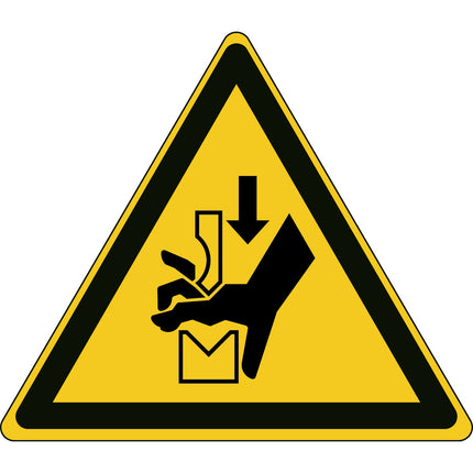 ISO Safety Sign  Hand crushing between press brake tool