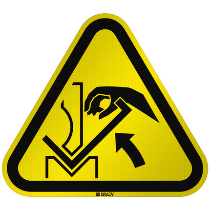ISO Safety Sign  Warning Hand crushing between press brake and material