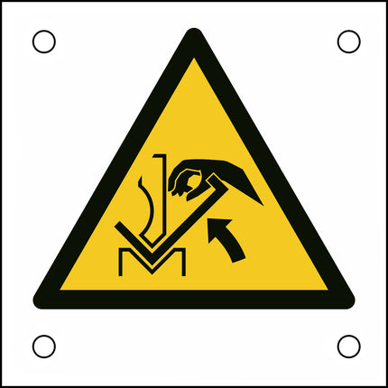 ISO Safety Sign  Warning Hand crushing between press brake and material