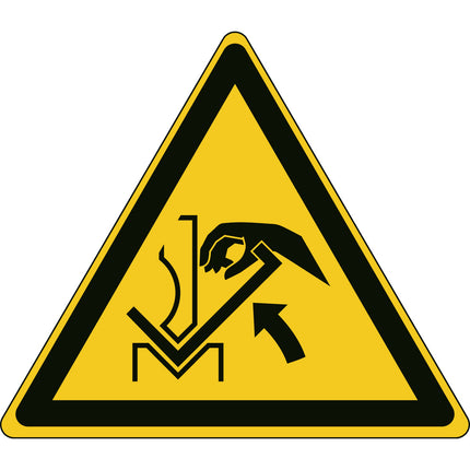 ISO Safety Sign  Hand crushing between press brake tool and material