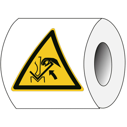 ISO Safety Sign  Hand crushing between press brake tool and material
