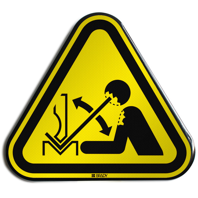 ISO Safety Sign  Warning Rapid movement of workpiece in press brake