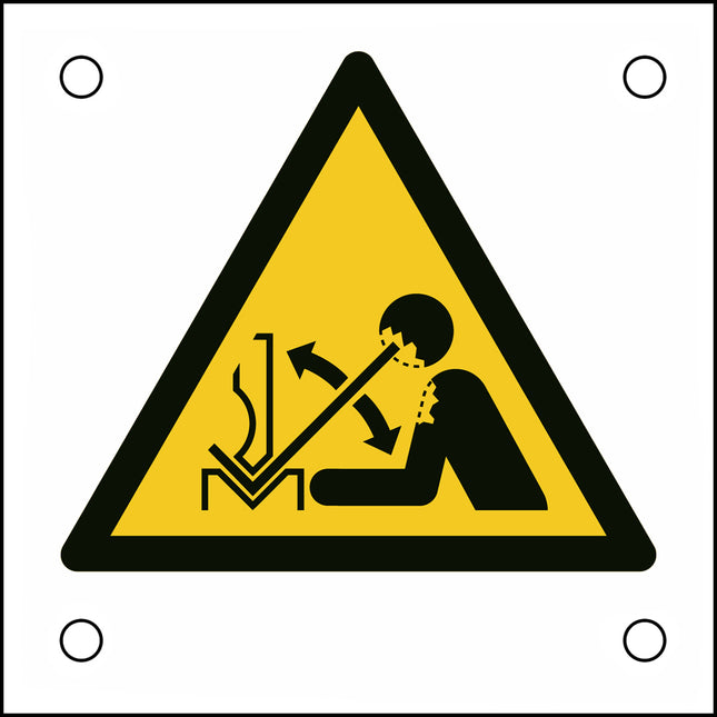 ISO Safety Sign  Warning Rapid movement of workpiece in press brake