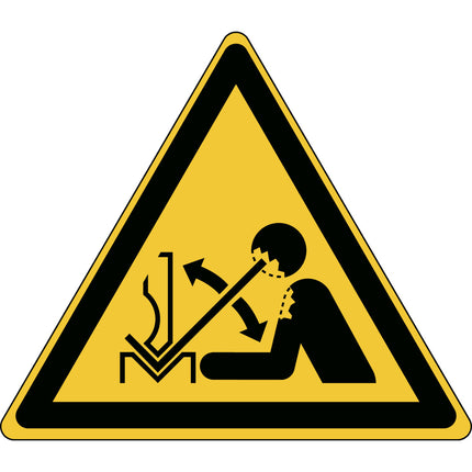 ISO Safety Sign  Rapid movement of workpiece in press brake