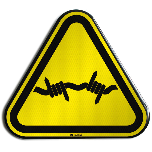 ISO Safety Sign  Warning Barbed wire
