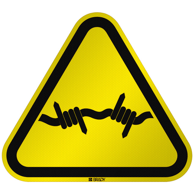 ISO Safety Sign  Warning Barbed wire