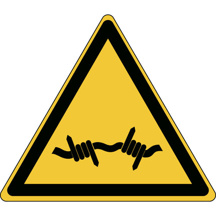 ISO Safety Sign  Barbed wire