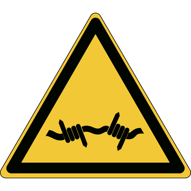ISO Safety Sign  Barbed wire