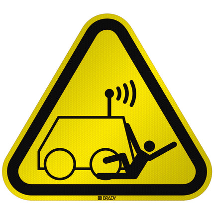 ISO Safety Sign  Warning Run over by remote operator controlled machine