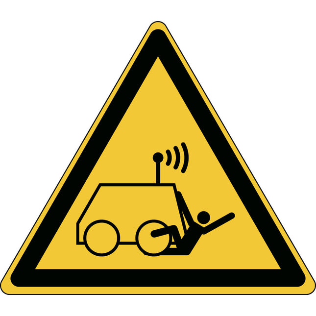 ISO Safety Sign  Warning Run over by remote operator controlled machine